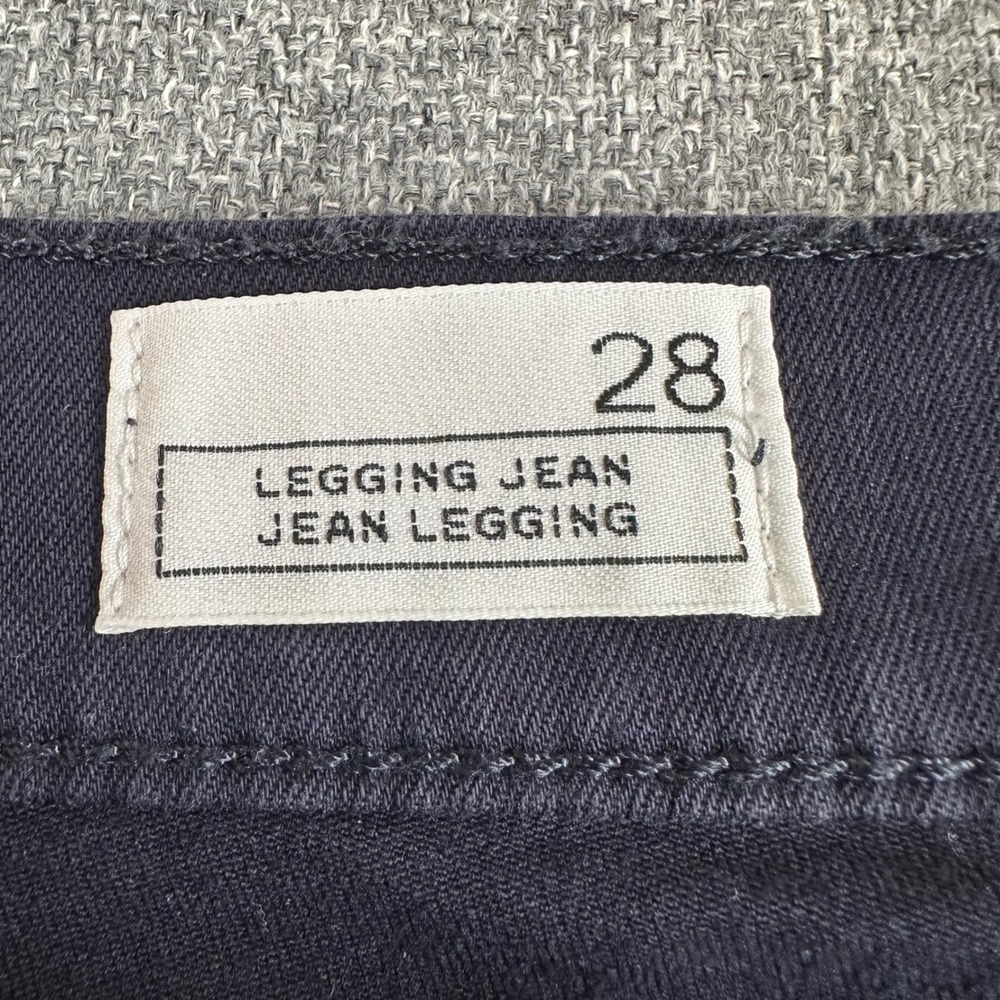 Gap 1969 Legging Jeans Navy Blue Coated Waxed Moto Skinny‎ Denim Womens Size 28 - Picture 3 of 12